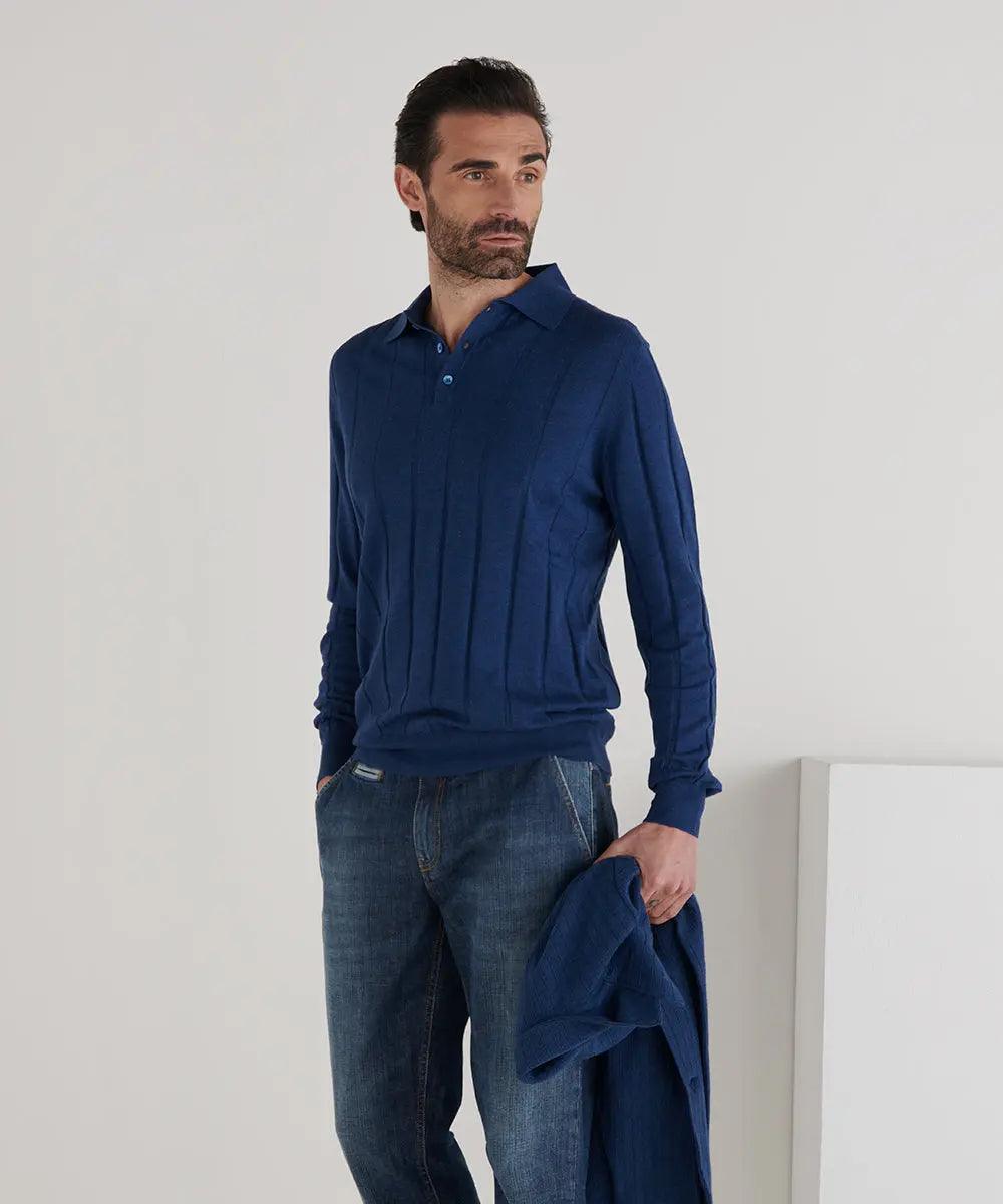 Cashmere Polo Blu - Luís Figo