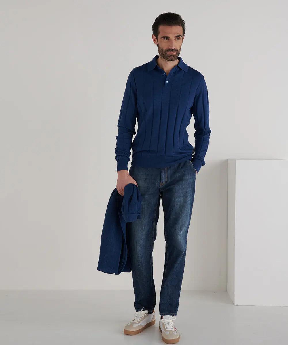 Cashmere Polo Blu - Luís Figo