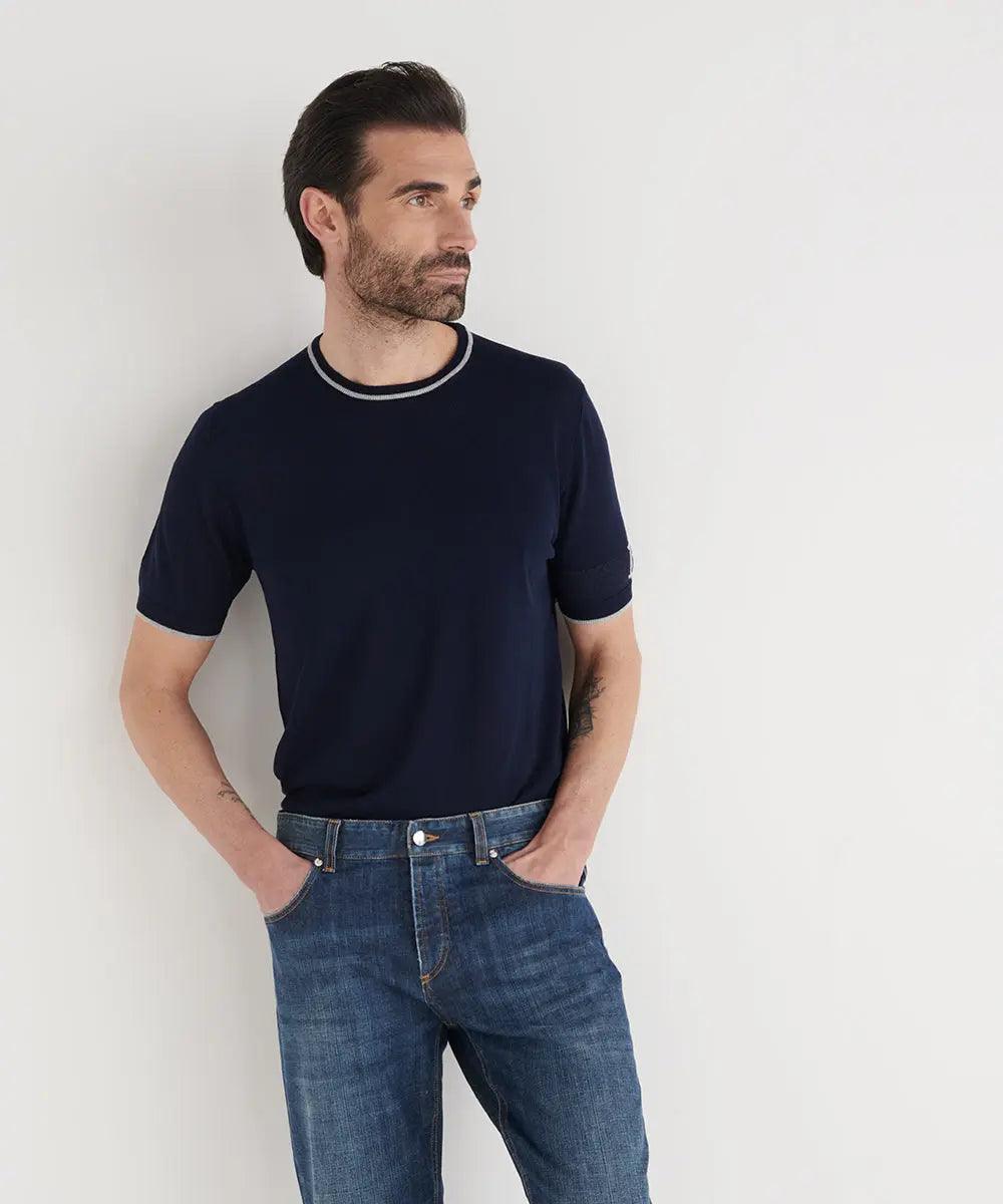 Knitted Tshirt Blue - Luís Figo